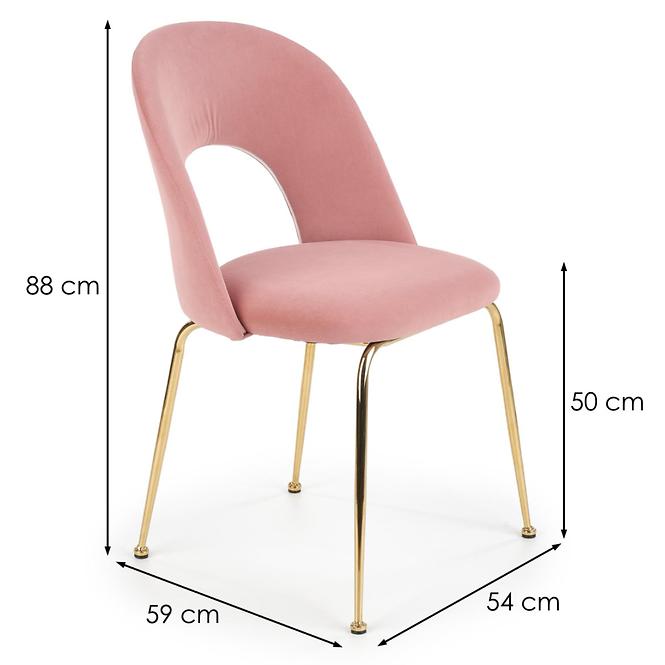 Stolička K385 Velvet/Chrome Ružová/Zlatý