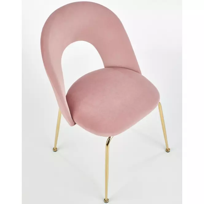 Stolička K385 Velvet/Chrome Ružová/Zlatý