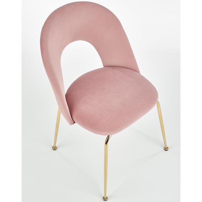 Stolička K385 Velvet/Chrome Ružová/Zlatý