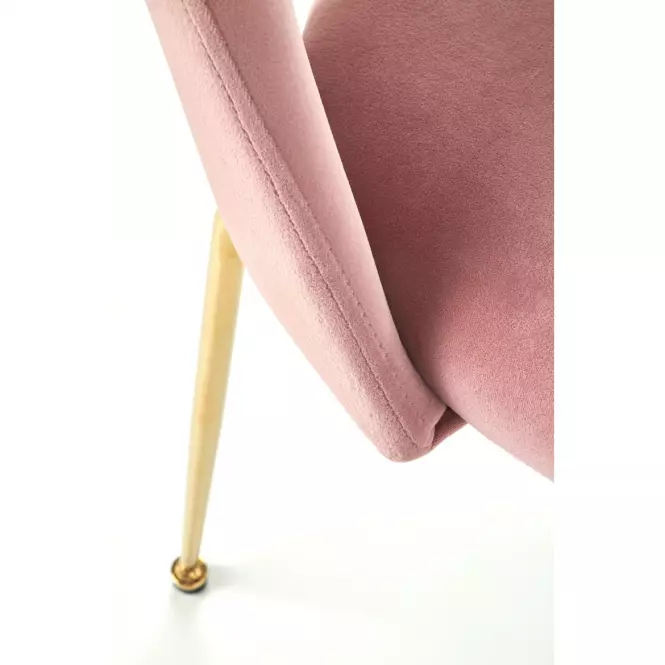 Stolička K385 Velvet/Chrome Ružová/Zlatý