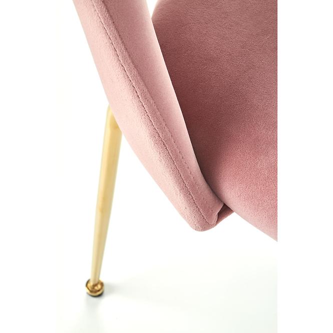 Stolička K385 Velvet/Chrome Ružová/Zlatý