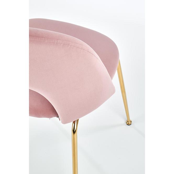 Stolička K385 Velvet/Chrome Ružová/Zlatý