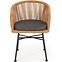 Stolička K400 Rattan/Kov/Tkanina Natural/Šedá,11