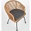 Stolička K400 Rattan/Kov/Tkanina Natural/Šedá,12