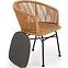 Stolička K400 Rattan/Kov/Tkanina Natural/Šedá,3