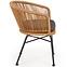 Stolička K400 Rattan/Kov/Tkanina Natural/Šedá,4