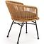Stolička K400 Rattan/Kov/Tkanina Natural/Šedá,5