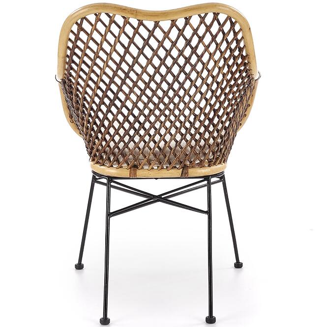 Stolička K336 Ratan/Kov Natural/Tmavohnedá