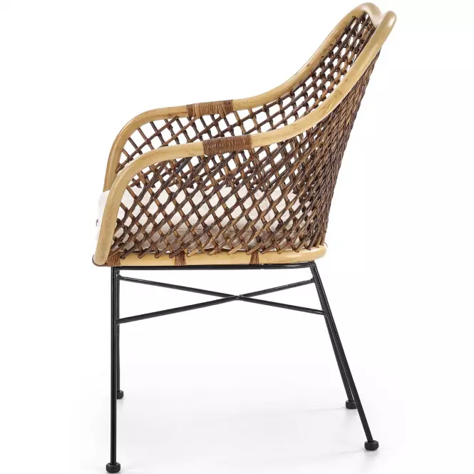 Stolička K336 Rattan/Kov Natural/TmavéHnedá