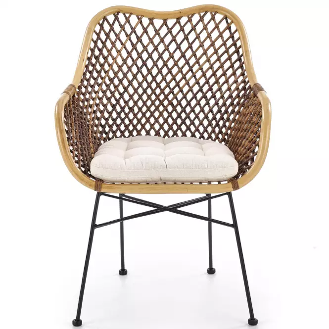 Stolička K336 Rattan/Kov Natural/TmavéHnedá