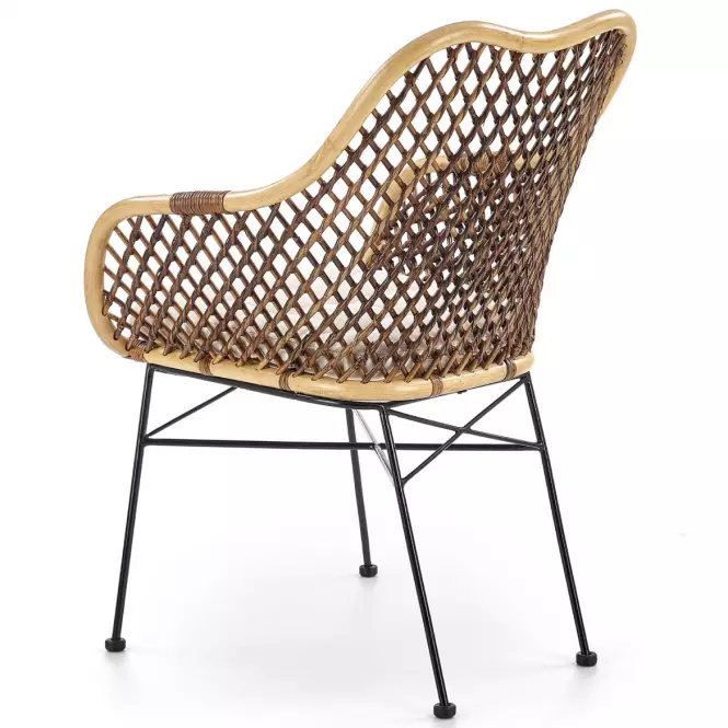 Stolička K336 Rattan/Kov Natural/TmavéHnedá