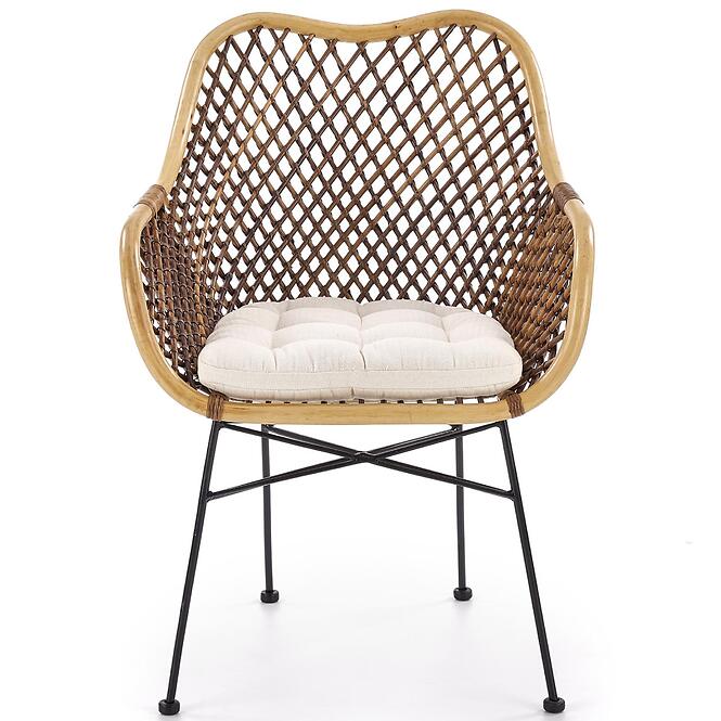 Stolička K336 Rattan/Kov Natural/Tmavohnedá