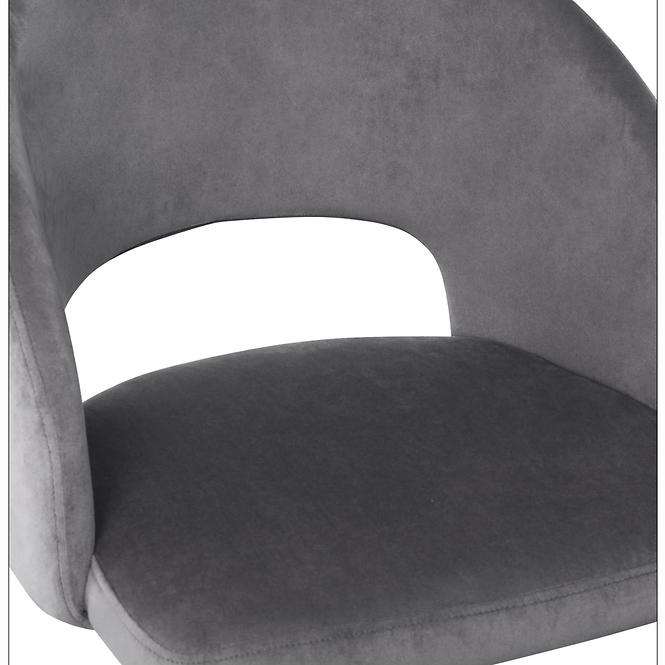 Stolička K455 Velvet/Kov Šedá