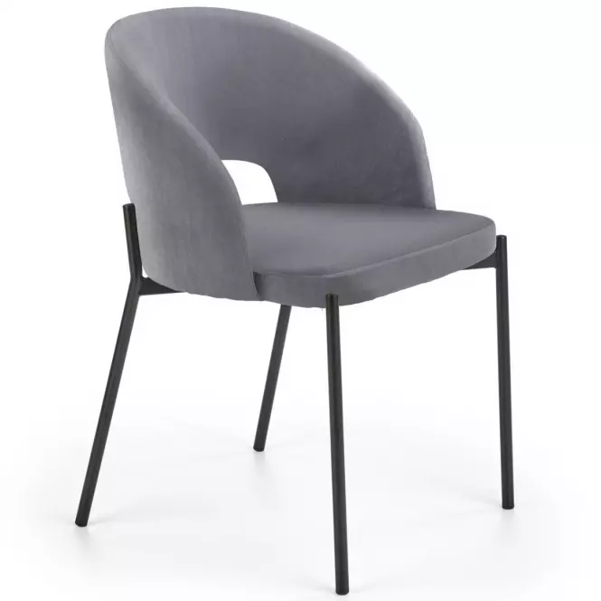 Stolička K455 Velvet/Kov Šedá