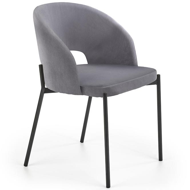 Stolička K455 Velvet/Kov Šedá