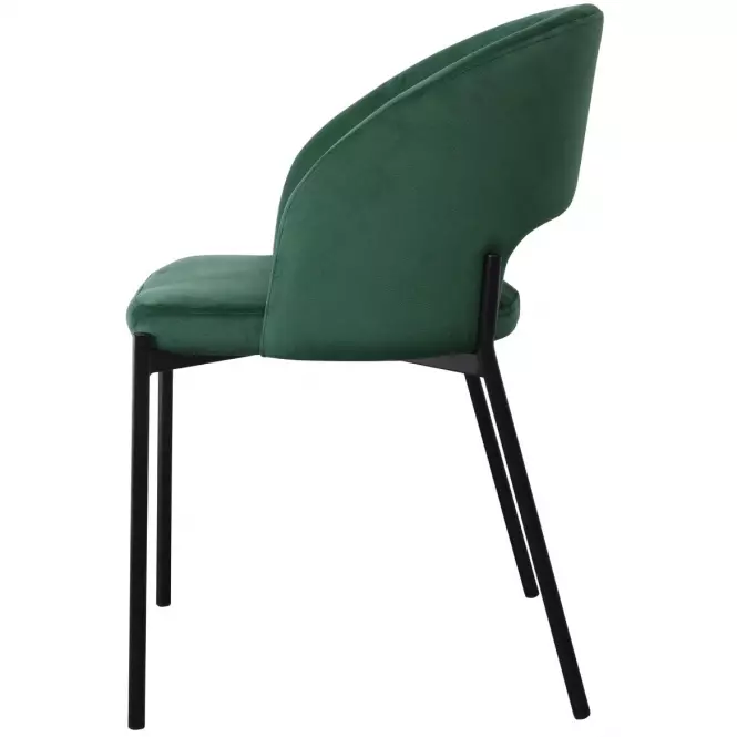 Stolička K455 Velvet/Kov Tmavozelený