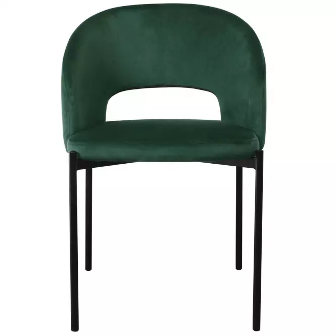 Stolička K455 Velvet/Kov Tmavozelený