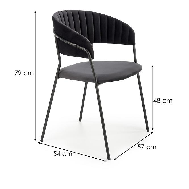 Stolička K426 Velvet/Kov čierna