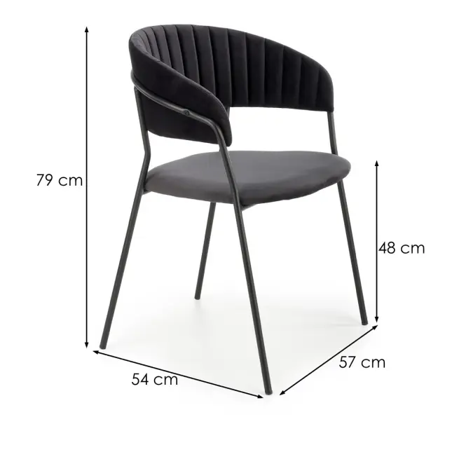 Stolička K426 Velvet/Kov čierna,2