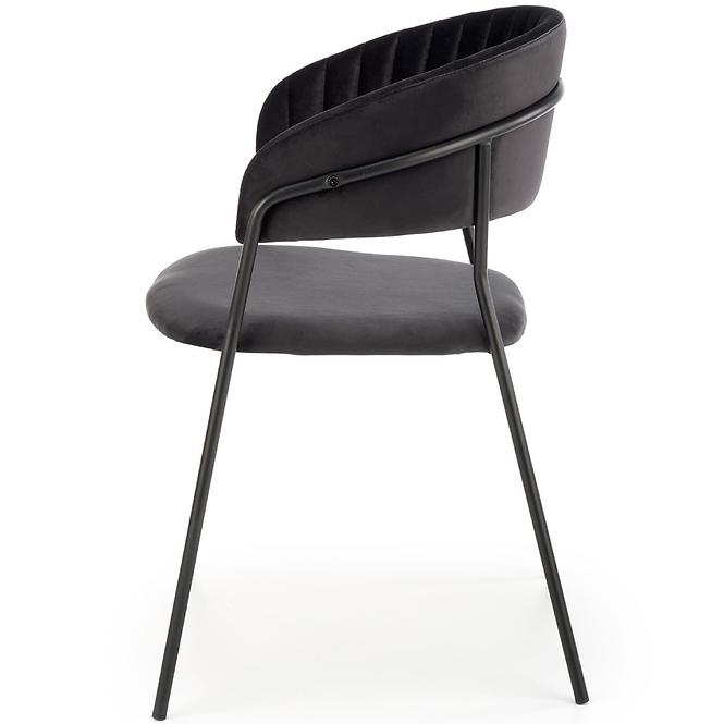 Stolička K426 Velvet/Kov čierna
