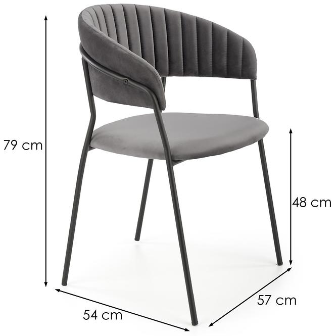 Stolička K426 Velvet/Kov Šedá