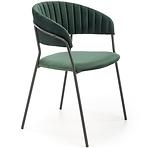 Stolička K426 Velvet/Kov Tmavozelený