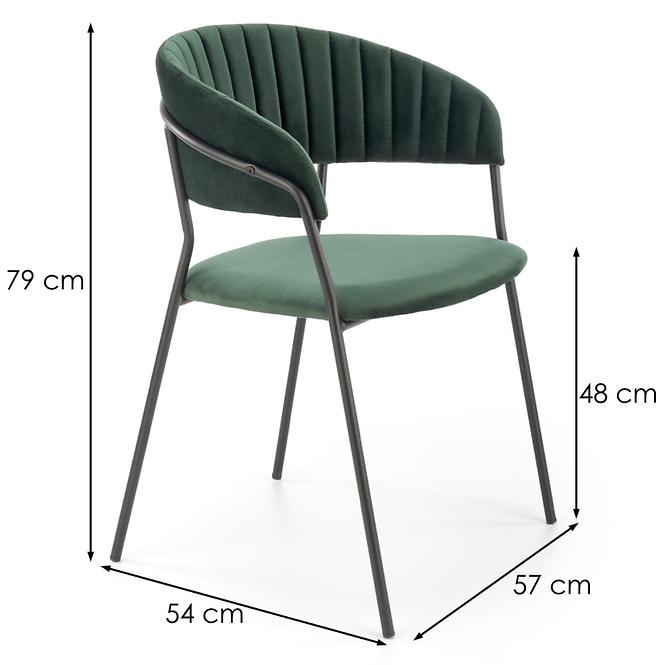 Stolička K426 Velvet/Kov Tmavozelený