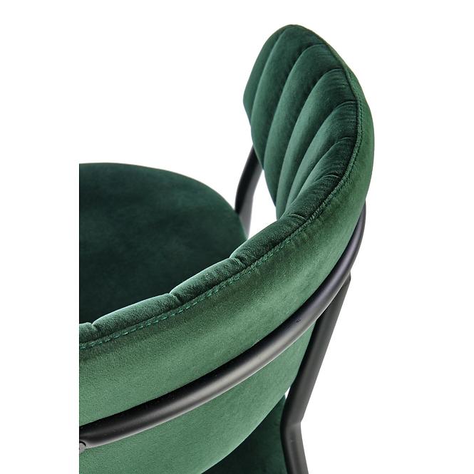 Stolička K426 Velvet/Kov Tmavozelený