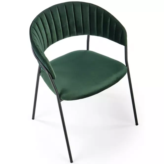 Stolička K426 Velvet/Kov Tmavozelený