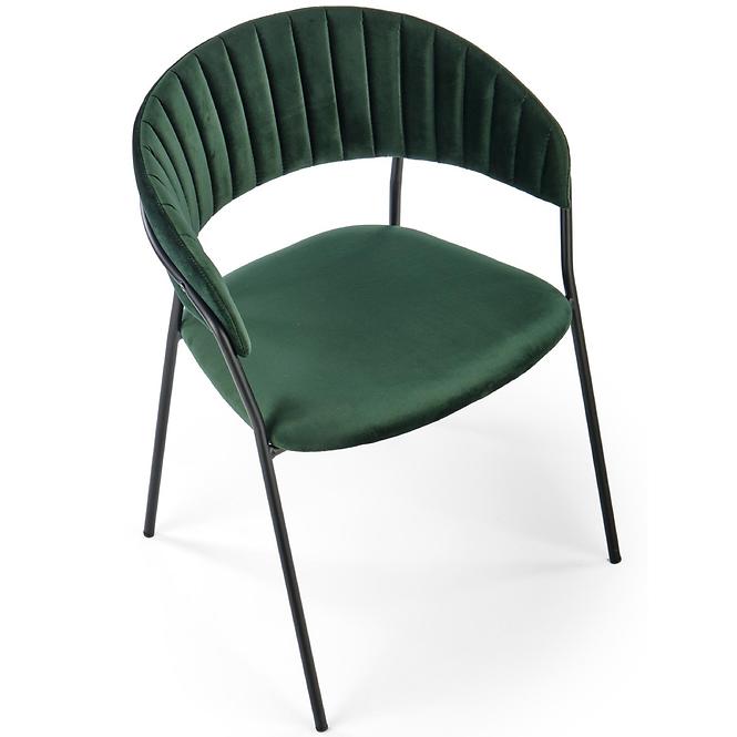 Stolička K426 Velvet/Kov Tmavozelený