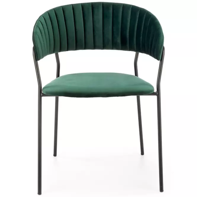 Stolička K426 Velvet/Kov Tmavozelený