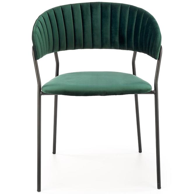 Stolička K426 Velvet/Kov Tmavozelený