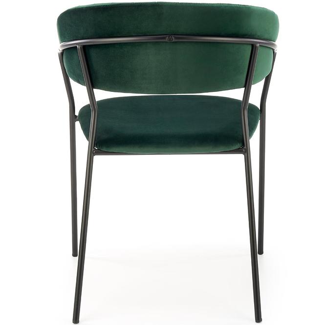 Stolička K426 Velvet/Kov Tmavozelený