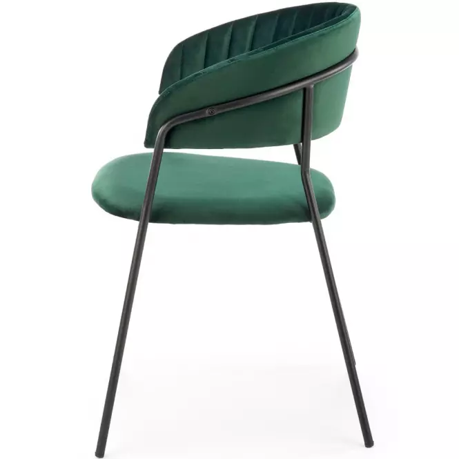 Stolička K426 Velvet/Kov Tmavozelený
