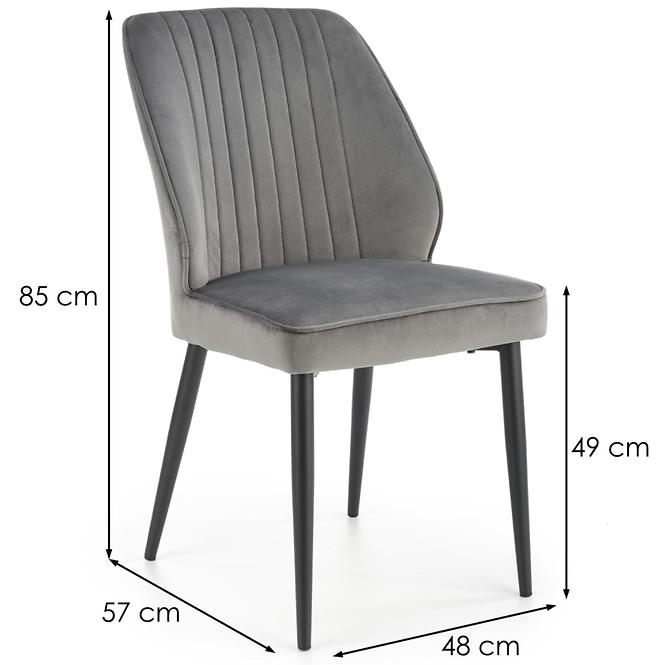 Stolička K432 Velvet/Kov Šedá,2