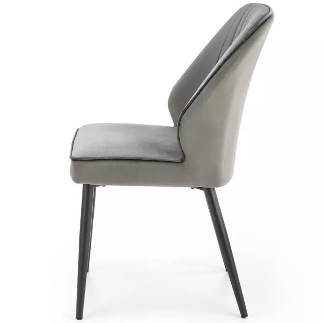 Stolička K432 Velvet/Kov Šedá