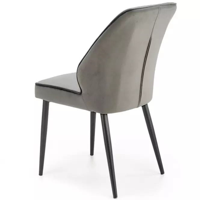 Stolička K432 Velvet/Kov Šedá