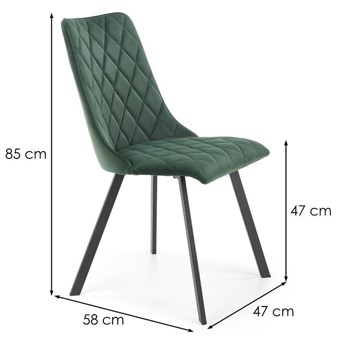 Stolička K450 Velvet/Kov Tmavozelený