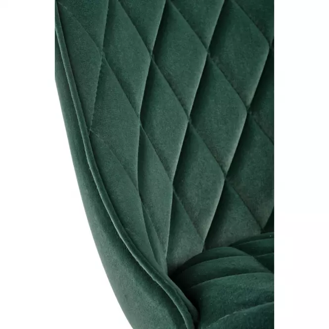Stolička K450 Velvet/Kov Tmavozelený