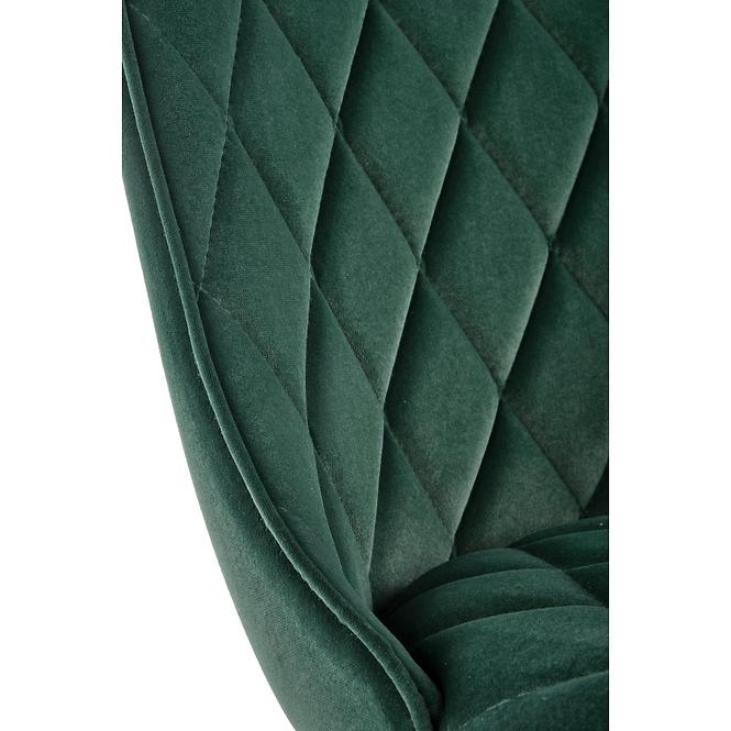 Stolička K450 Velvet/Kov Tmavozelený
