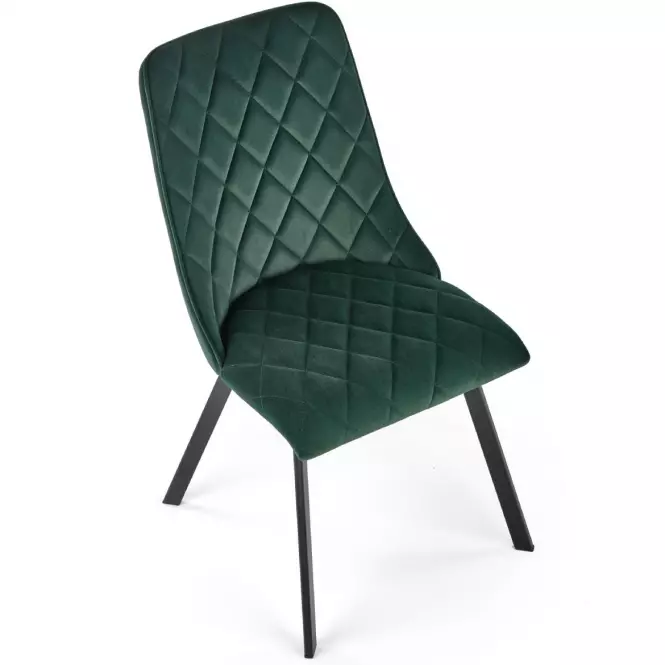 Stolička K450 Velvet/Kov Tmavozelený