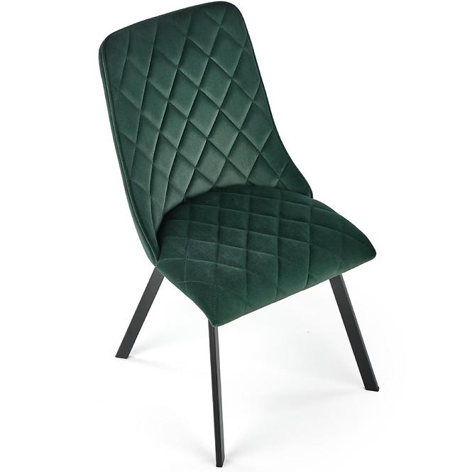 Stolička K450 Velvet/Kov Tmavozelený