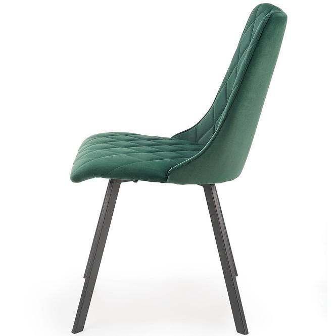 Stolička K450 Velvet/Kov Tmavozelený