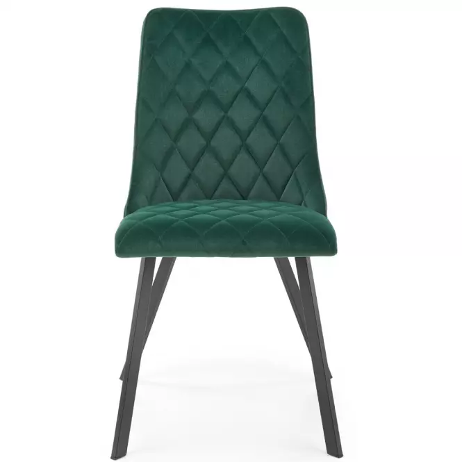 Stolička K450 Velvet/Kov Tmavozelený