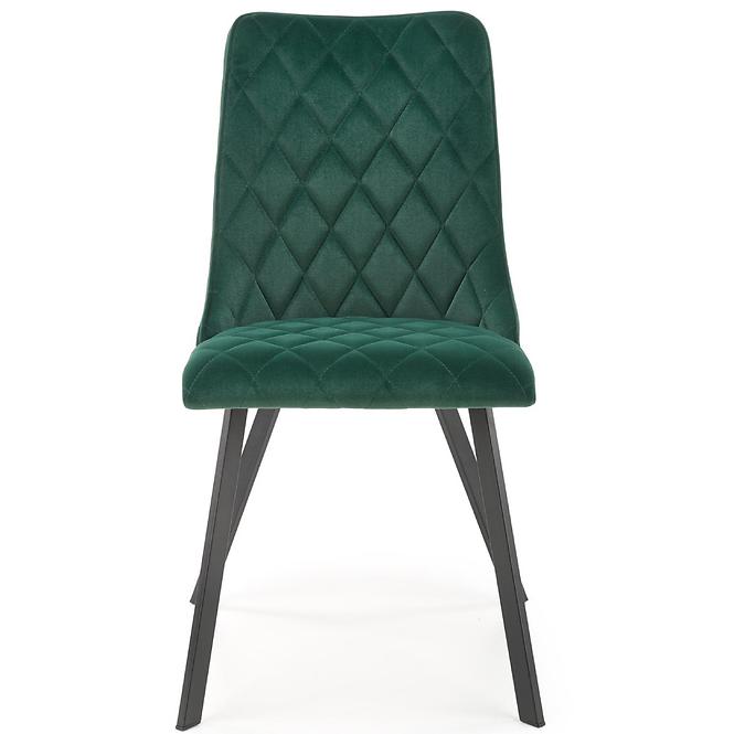 Stolička K450 Velvet/Kov Tmavozelený
