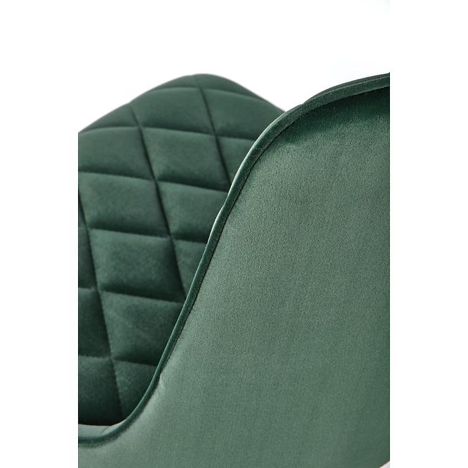 Stolička K450 Velvet/Kov Tmavozelený