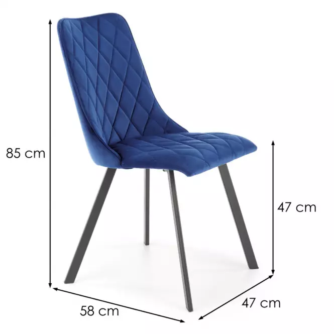 Stolička K450 Velvet/Kov Granát,2