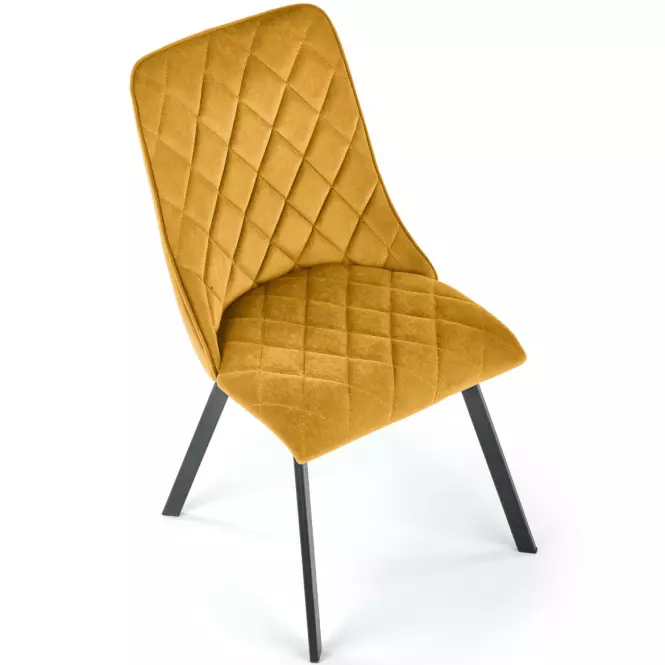 Stolička K450 Velvet/Kov Horčica