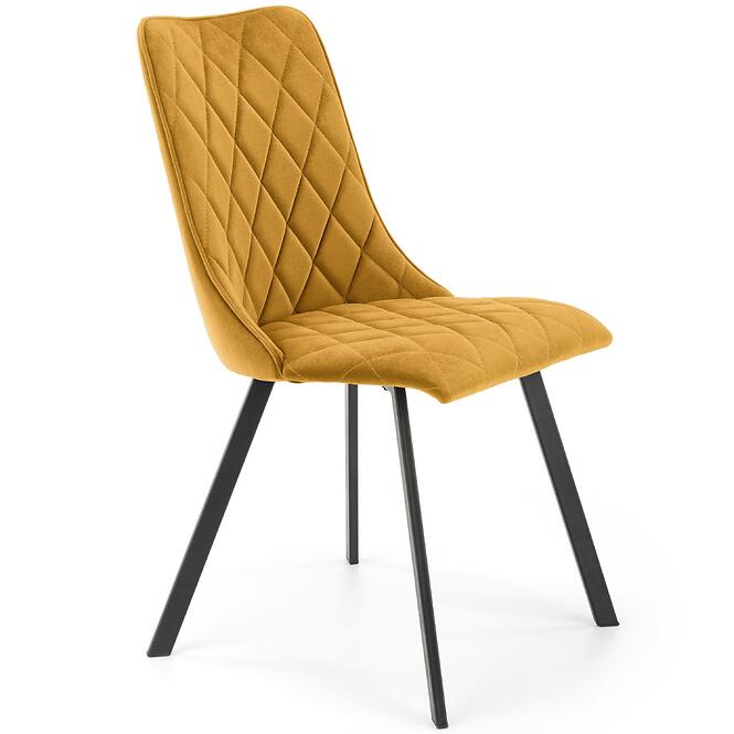 Stolička K450 Velvet/Kov horčicová
