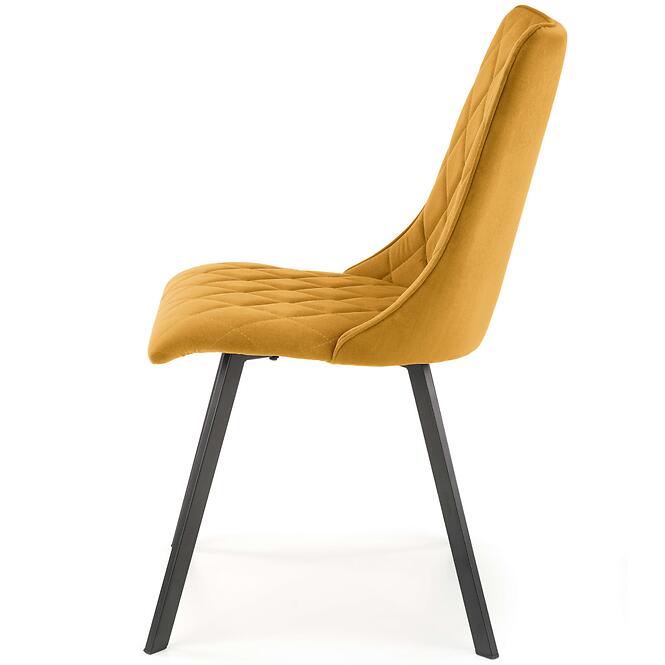 Stolička K450 Velvet/Kov horčicová,3